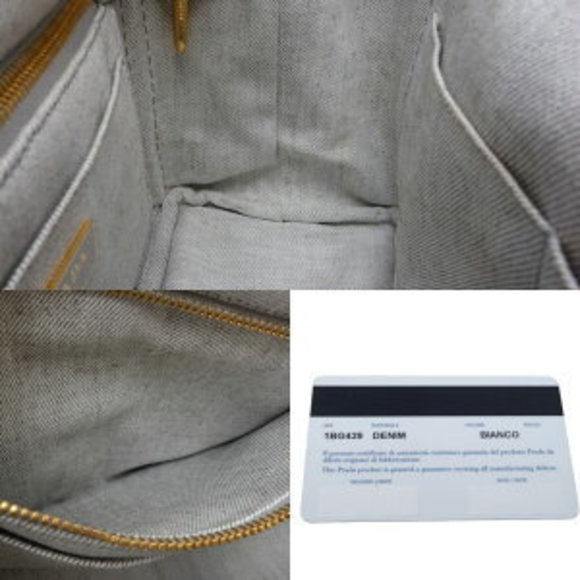 PRADA Canapa tote bag canvas Grey white - Picture 7 of 8